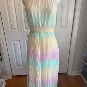 Pastel Rainbow Maxi Dress